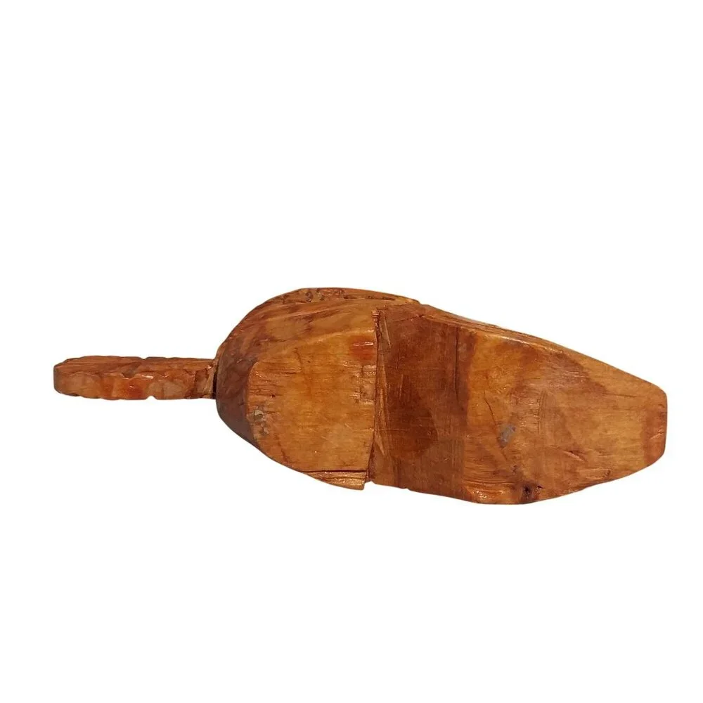 Wood Boot Bottle Opener With Spur Handle Hand Carved Vintage